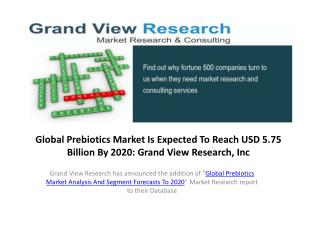 Global Prebiotics Market Size to2020:Grand View Research,Inc