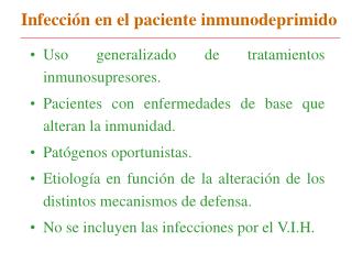 Infección en el paciente inmunodeprimido