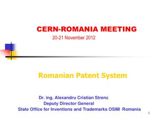 Dr. ing. Alexandru Cristian Strenc 		 Deputy Director General