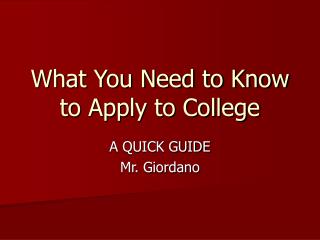 What You Need to Know to Apply to College