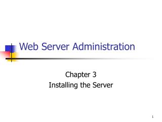 Web Server Administration