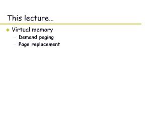 This lecture…
