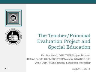 The Teacher/Principal Evaluation Project and Special Education