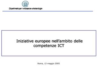 Iniziative europee nell’ambito delle competenze ICT