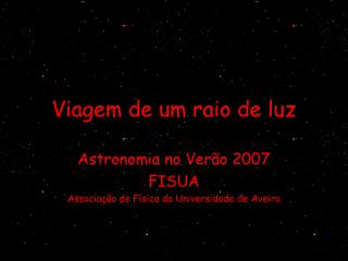 Viagem de um raio de luz