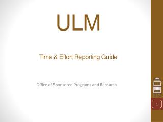 ULM Time &amp; Effort Reporting Guide