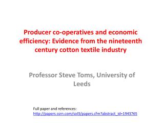 Professor Steve Toms, University of Leeds