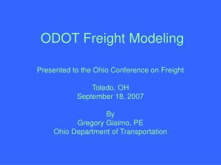 ODOT Freight Modeling