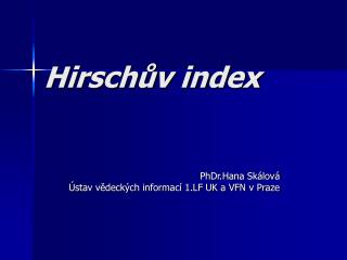 Hirschův index