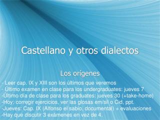 Castellano y otros dialectos