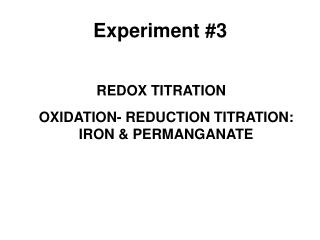 REDOX TITRATION