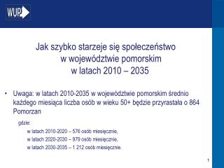 Jak szybko starzeje się społeczeństwo w województwie pomorskim w latach 2010 – 2035