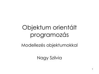 Objektum orientált programozás