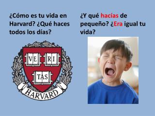 ¿Cómo es tu vida en Harvard? ¿Qué haces todos los días?
