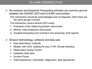 CLIVAR PERSPECTIVE