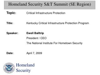 Homeland Security S&amp;T Summit (SE Region)