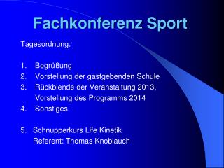 Fachkonferenz Sport