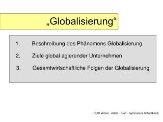 „Globalisierung“