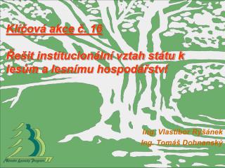Klíčová akce č. 16 Řešit institucionální vztah státu k lesům a lesnímu hospodářství