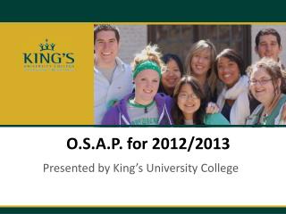 O.S.A.P. for 2012/2013