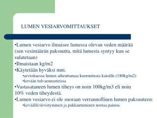 LUMEN VESIARVOMITTAUKSET