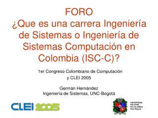 UNIVERSIDAD NACIONAL DE COLOMBIA Sede Bogotá