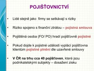 POJIŠŤOVNICTVÍ