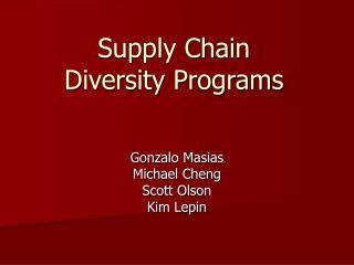 Supply Chain Diversity Programs