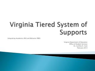 Virginia Tiered System of Supports