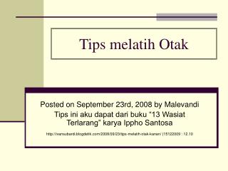 Tips melatih Otak