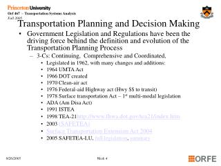 Transportation Planning and Decision Making