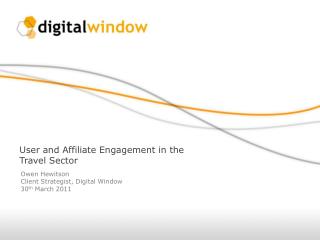 User and Affiliate Engagement in the Travel Sector