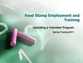 Food Stamp Employment and Training