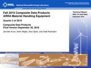 Technical Report NREL/TP-5600-49603 September 2010