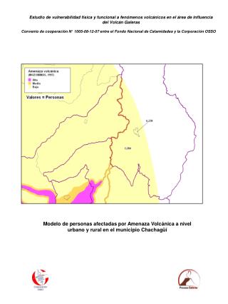 Modelo de personas afectadas por Amenaza Volcánica a nivel urbano y rural en el municipio Nariño
