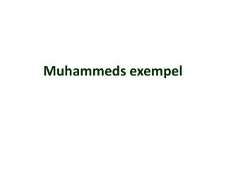 Muhammeds exempel