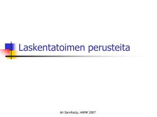 Laskentatoimen perusteita