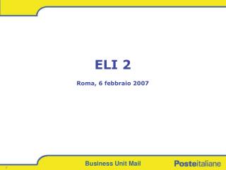 ELI 2 Roma, 6 febbraio 2007