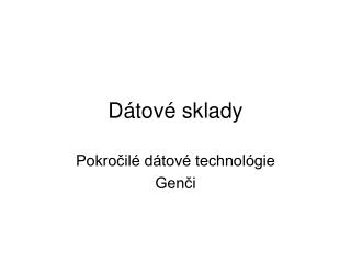 Dátové sklady