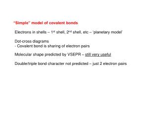“Simple” model of covalent bonds