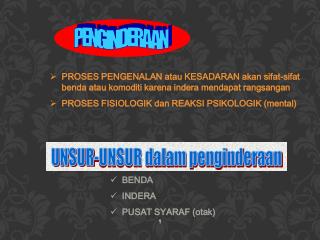 BENDA INDERA PUSAT SYARAF (otak)