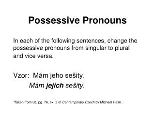 Possessive Pronouns