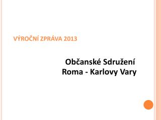VÝROČNÍ ZPRÁVA 2013