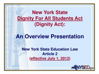 Dignity Act Basics