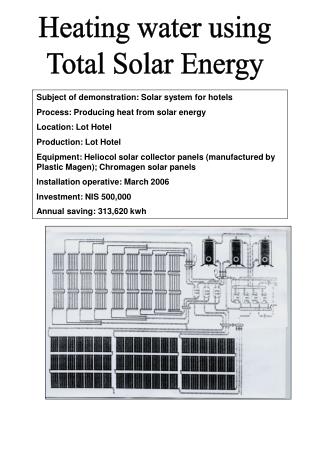 Heating water using Total Solar Energy
