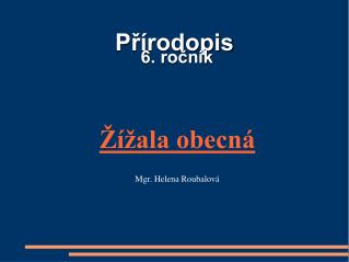 Přírodopis 6. ročník