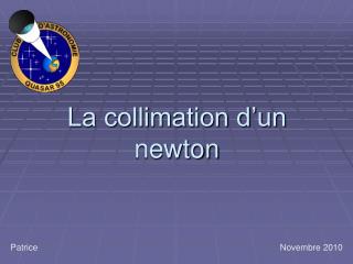 La collimation d’un newton