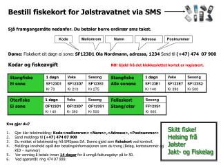 Bestill fiskekort for Jølstravatnet via SMS