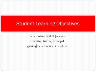 Student Learning Objectives