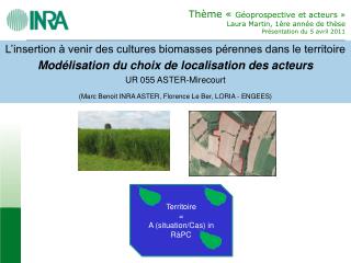 L’insertion à venir des cultures biomasses pérennes dans le territoire